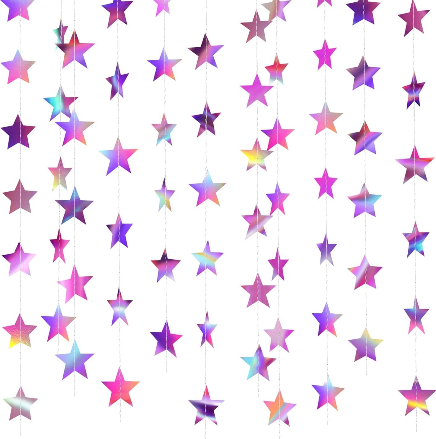 Patelai Glitter Star Garland Banner 2026 Graduation Decor 130 Feet Star Hanging Banner Twinkle Backdrop for Party Birthday Classroom Wedding Supplies(Gold)