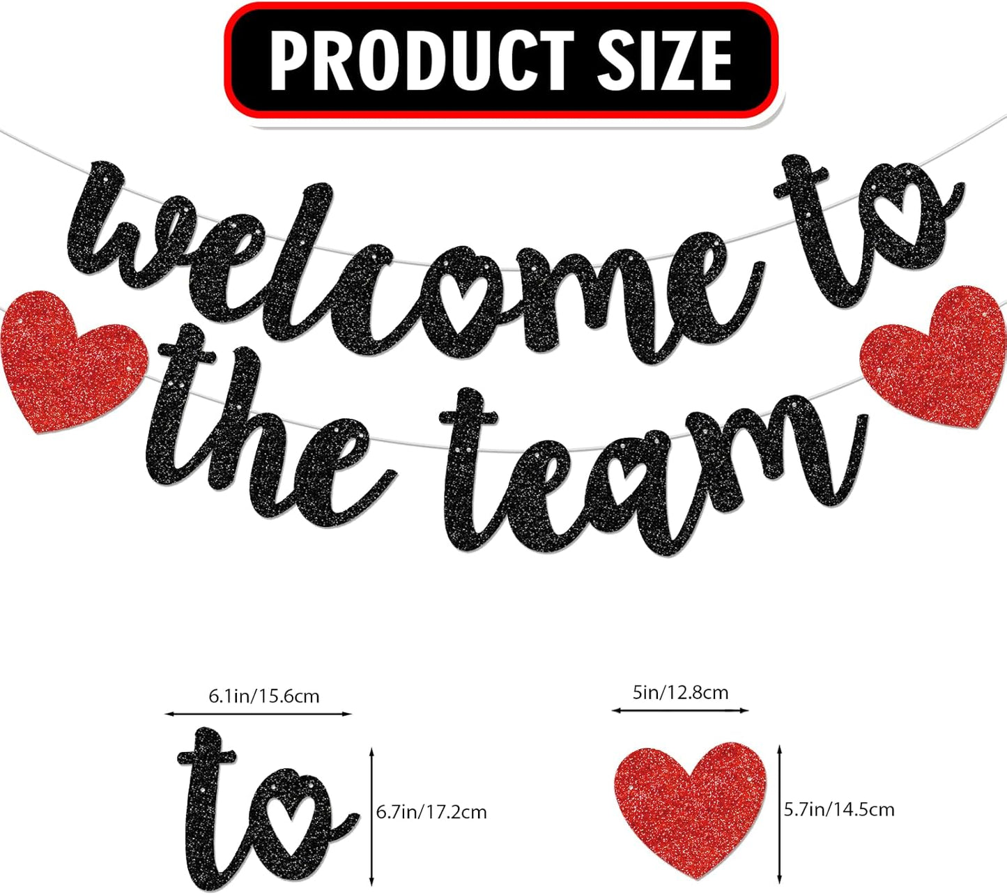 Gold Glitter Welcome To The Team Banner and Hanging Swirls, Welcome Banner, Welcome Sign, Welcome Decorations for New Employee Coworker Teacher Colleague Staff Team Member Office Party