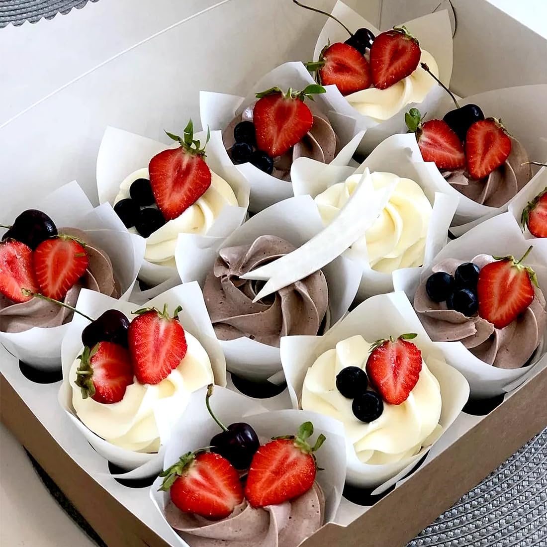 150 Pieces Tulip Cupcake Muffin Liners Paper Baking Cups Greaseproof Cupcake Wrappers for Birthday Wedding Party Baby Showers Catering Restaurants(Pink)