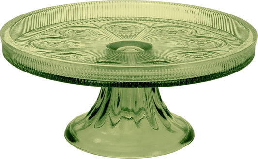 Boston International Vintage-Inspired Glass Cake Stand Round Pedestal for Desserts Cupcakes & Pie, 8.25" x 3.5", Clear Codi