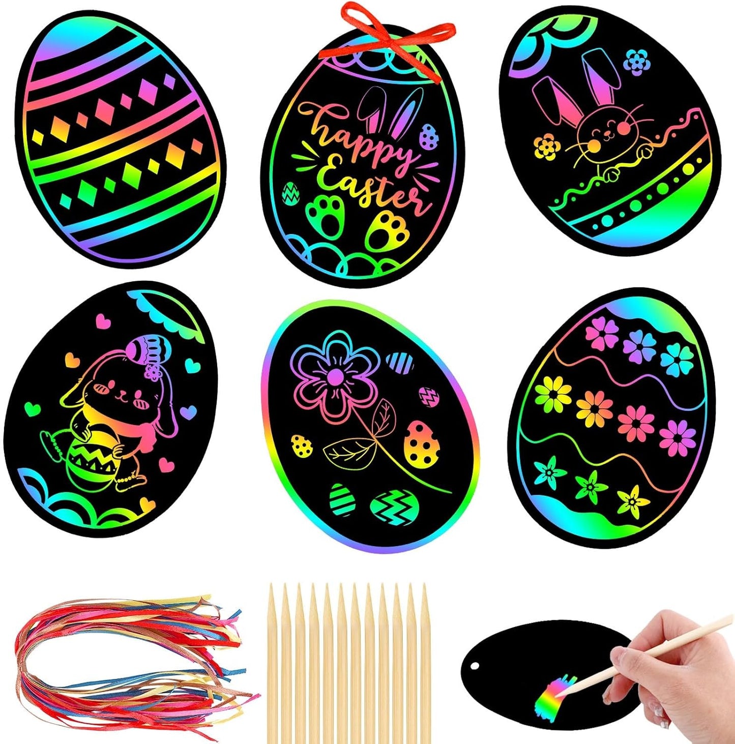 JULMELON 36 PCS Ocean Crafts, Rainbow Scratch Art Under The Sea Party Favors DIY Magic Color Summer Ocean Animals Scratch Cards for Summer Party Favors School Activities
