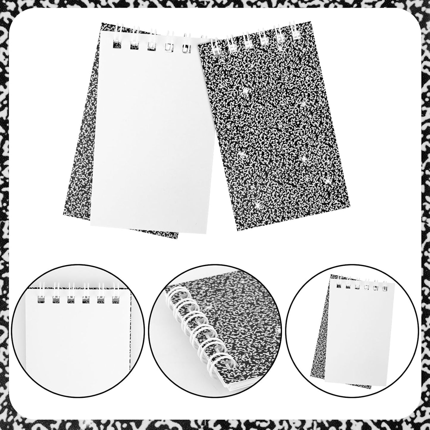 24 Pcs Mini Notebook Party Favor Small Pocket Notebook Colorful Shiny Cover Notebooks Small Spiral Notepad Memo Note Pads for Work Home Office School Classroom Supplies