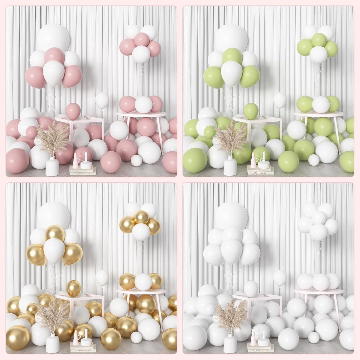 Amandir 153pcs White Sand Balloons Arch Garland Kit Different Sizes 18 12 10 5 Inch Cream Beige Sand White Latex Balloon for Birthday Boho Neutral Baby Shower Wedding Anniversary Party Decorations