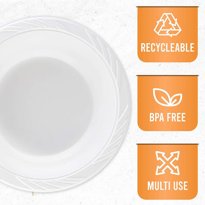 100 Count Disposable 12 ounce White Plastic Soup Bowls