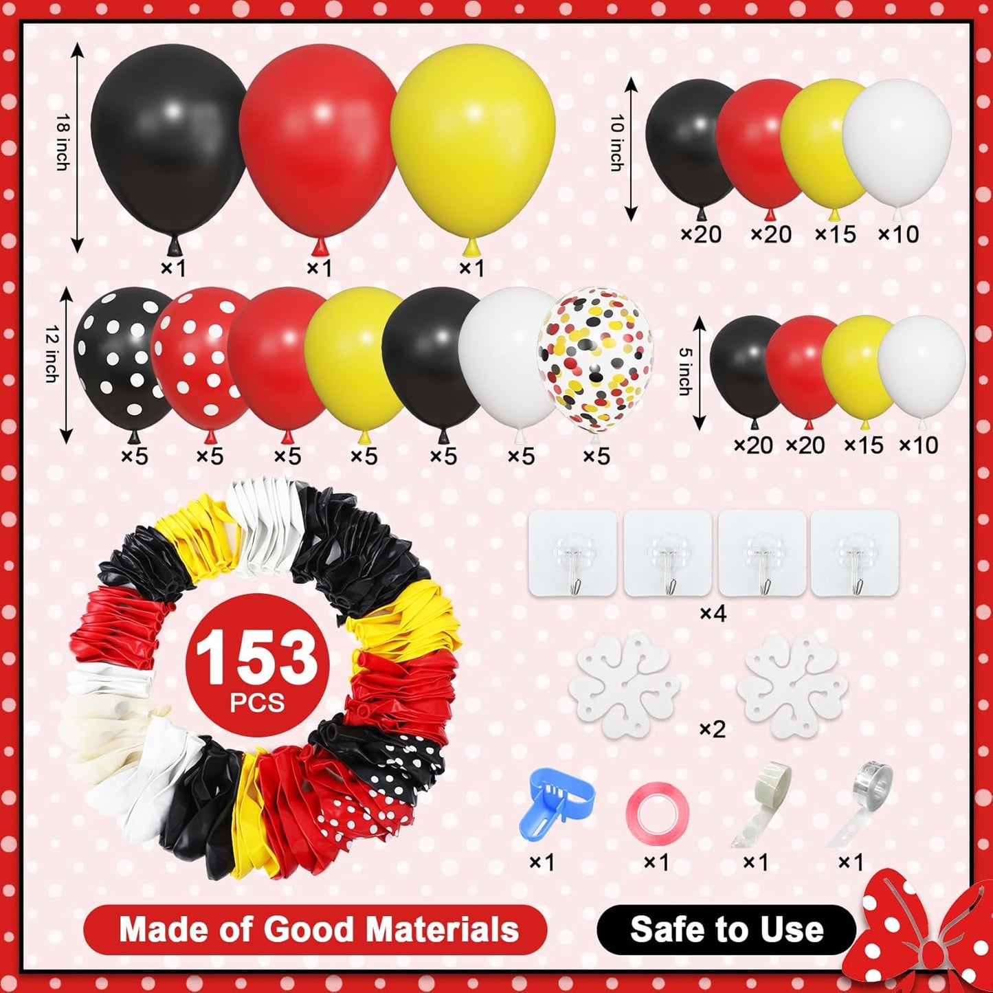Amandir 153pcs Purple Blue Pink Balloon Garland Arch Kit, Different Sizes 18 12 10 5 inch Teal Yellow Latex Metallic Confetti Balloons for Magic Birthday Engagement Party Decoration