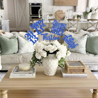 15 PCS 50th Birthday Centerpiece Sticks Fifty Happy 50th Straight Outta 1976 Table Flower Centerpieces Sticks Cheers to 50 Floral Decorations for 50th Birthday Party Centerpieces Supplies Black