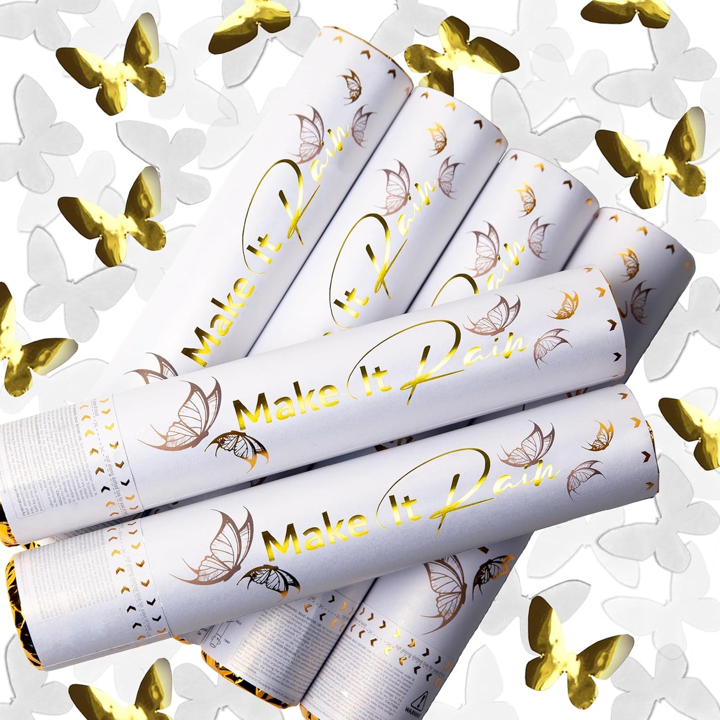 PrimePure Confetti Cannon Party Poppers - Holographic Silver Stars Confetti Popper - 2 Pack - Party Cannon Silver Glitter Star Pop Gun for Birthday, Wedding, Graduation, Celebration, Pranks