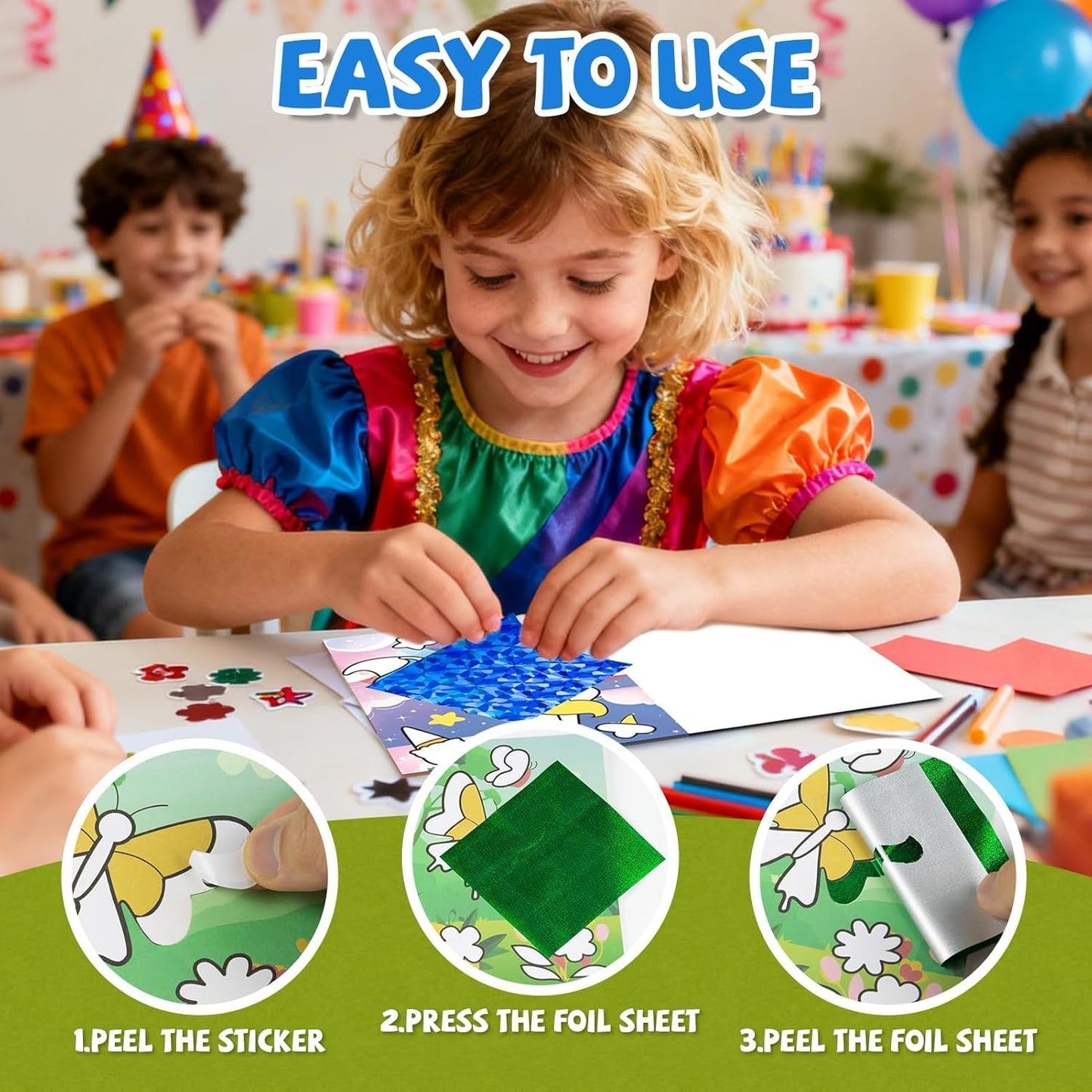 PARTYWIND Party Favors for Kids, 16 Pack Foil Art & Craft Books Bulk for Kids 4-8, Easter Basket Goodie Bag Stuffer & DIY Creative Activity Toys for Kids Birthday Party Favors, Classroom Prizes