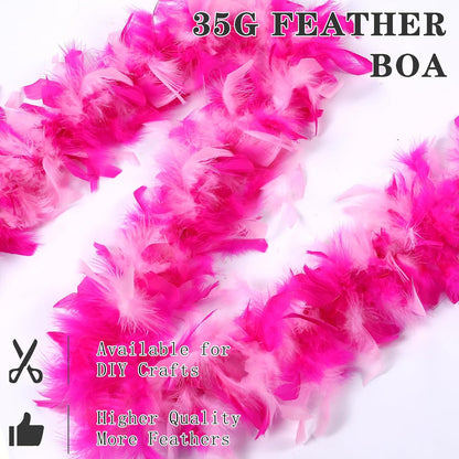 SOGUGOM Red 35g Feather Boas - 2 Yards Boa Feathers for Party, Wedding, Centerpieces, Concert, Costume and Christmas Tree(Red)