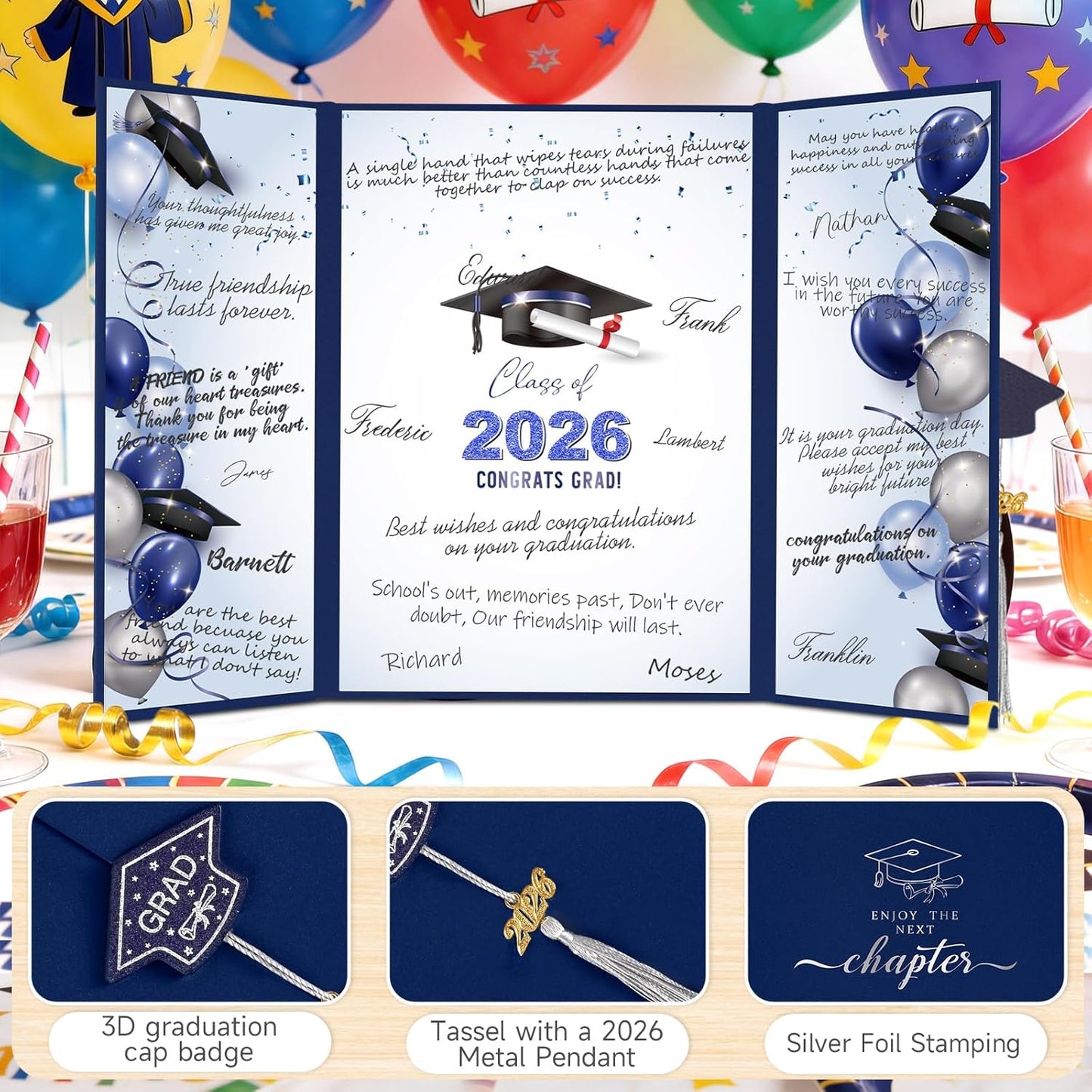 kockuu 2026 Graduation Guest Book Signature Board, Pink Class of 2026 Graduation Sign in Book to Sign Decor for Grad Party High School College Grad Gifts