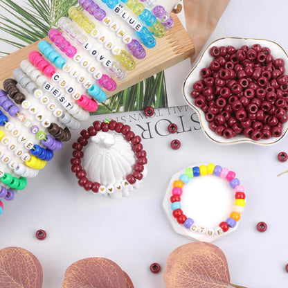 1000Pcs Glow in The Dark Pony Beads 9mm Plastic Kandi Beads Bulk for Friendship Bracelet Necklace Craft Jewelry Making Beads for Hair Braids 9 Color
