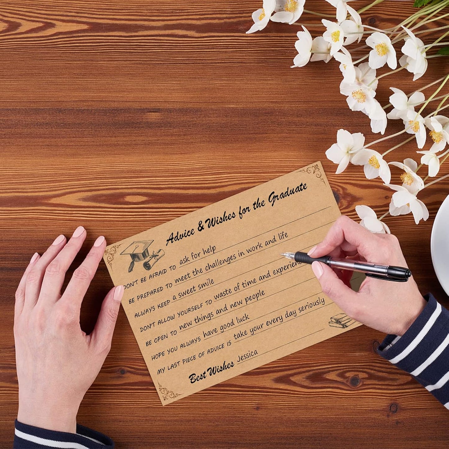 Graduation Advice Cards - 50-Pack Graduate Party Supplies 2026 Advice for the Graduate Decorations Party Favors Table Games Personalized Graduations Cards