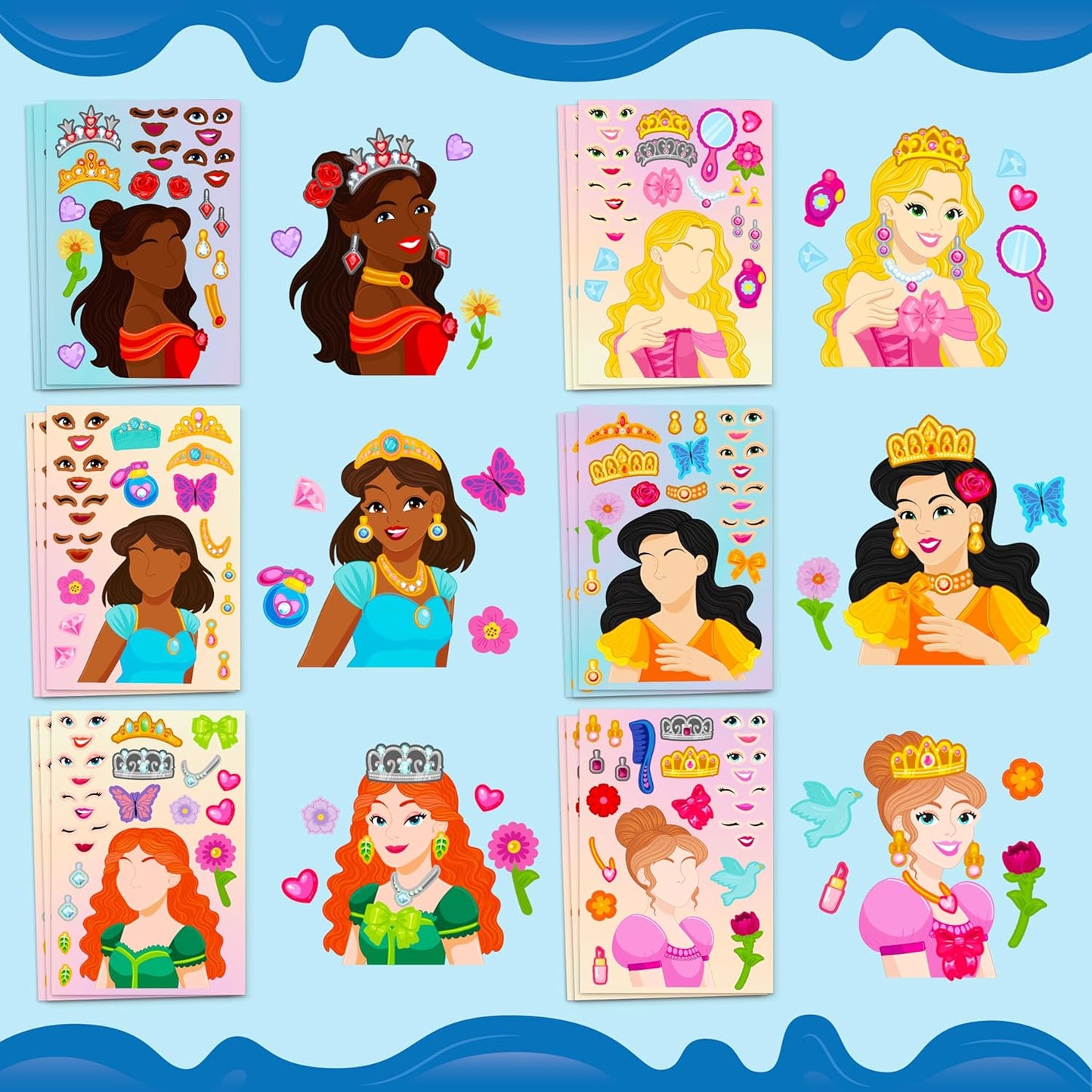 JOYIN 36 Sheets 9"x6" Make a face Stickers for Kids, Make Your Own Animal Stickers with Unicorn, Dinosaur, Sea and Safari Animals, Crafts Birthday Party Favors, Goodie Bags Classroom Activities