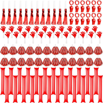 Yunsailing 96 Pcs Homecoming Noisemakers Team Spirit Accessories for Game Day Include Hand Clappers Cheerleading Pom Pom Thunder Stick Cheer Party Blower Plastic Whistle for Sport Fans(Gold)