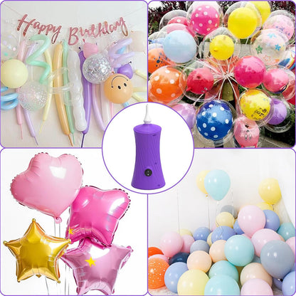 Balloon Pump Electric - Portable Air Balloon Pump for Long Balloons, Balloon Blower Inflator Machine for Twisty, Animal Classic Round, Foil, Latex Balloons