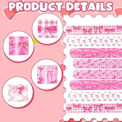 24PCS Bow Party Favors Bowkont Birthday Supplies Bowkont Theme Party Supplies Pink Bows Slap Bracelets