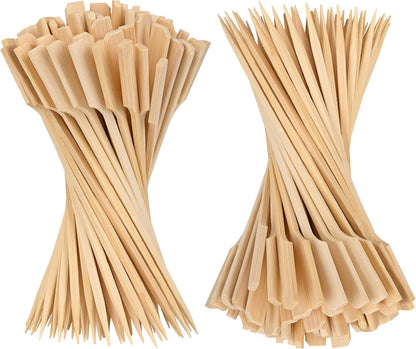 4.7 Inch Bamboo Skewers, 300 PCS Bamboo Paddle Wood Picks, Toothpicks for Appetizers, Cocktail Picks for Drinks, Food Picks, BBQ, Sandwich, Barbecue Snacks.