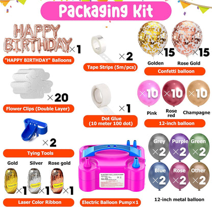 Portable Electric Balloon Pump - 110V 600W Dual Nozzle Balloon Inflator Pump with 113 accessories Decorations for Party