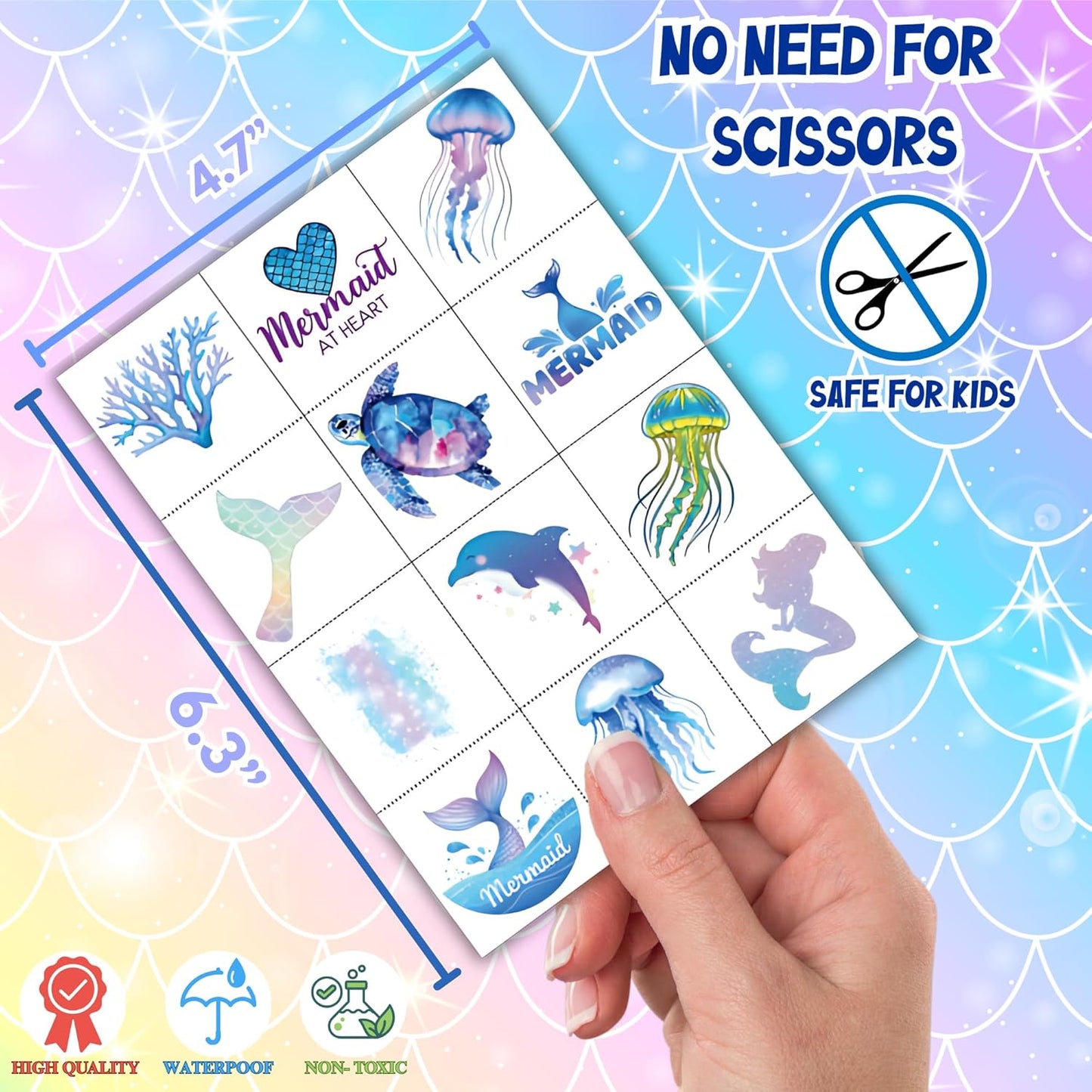 Tropical Flower Hawaiian Temporary Tattoos for Kids - 96 PCS Pre-cut Hawaii Luau Hibiscus Plumeria Party Favors Flower Summer Waterproof Stickers for Summer Aloha Party Decoration Supplies