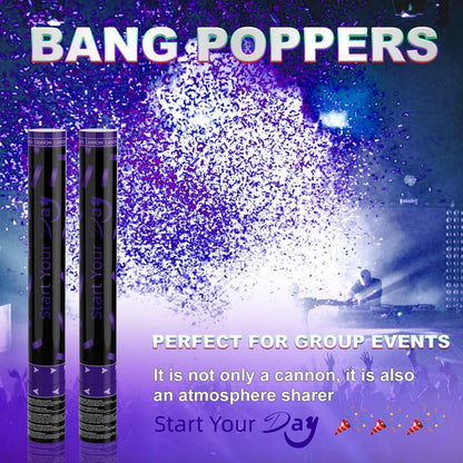 Confetti Cannons Confetti Poppers 5 Pack,15 Inch Gold Party Poppers Confetti Shooters, WORKKEEP Yello Confetti Pop for Birthday Wedding Celebration Halloween Decorations Air Powered Confetti Gun