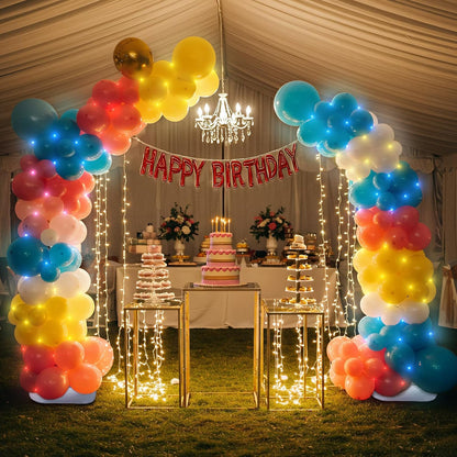 AerWo Balloon Arch Kit 9.35FT & 6FT, Free Bending Half Balloon Arch Stand with Base, Floor Gold Balloon Arch Frame Backdrop for Wedding Birthday Party Baby Shower Yard Lawn Home Christmas Decorations