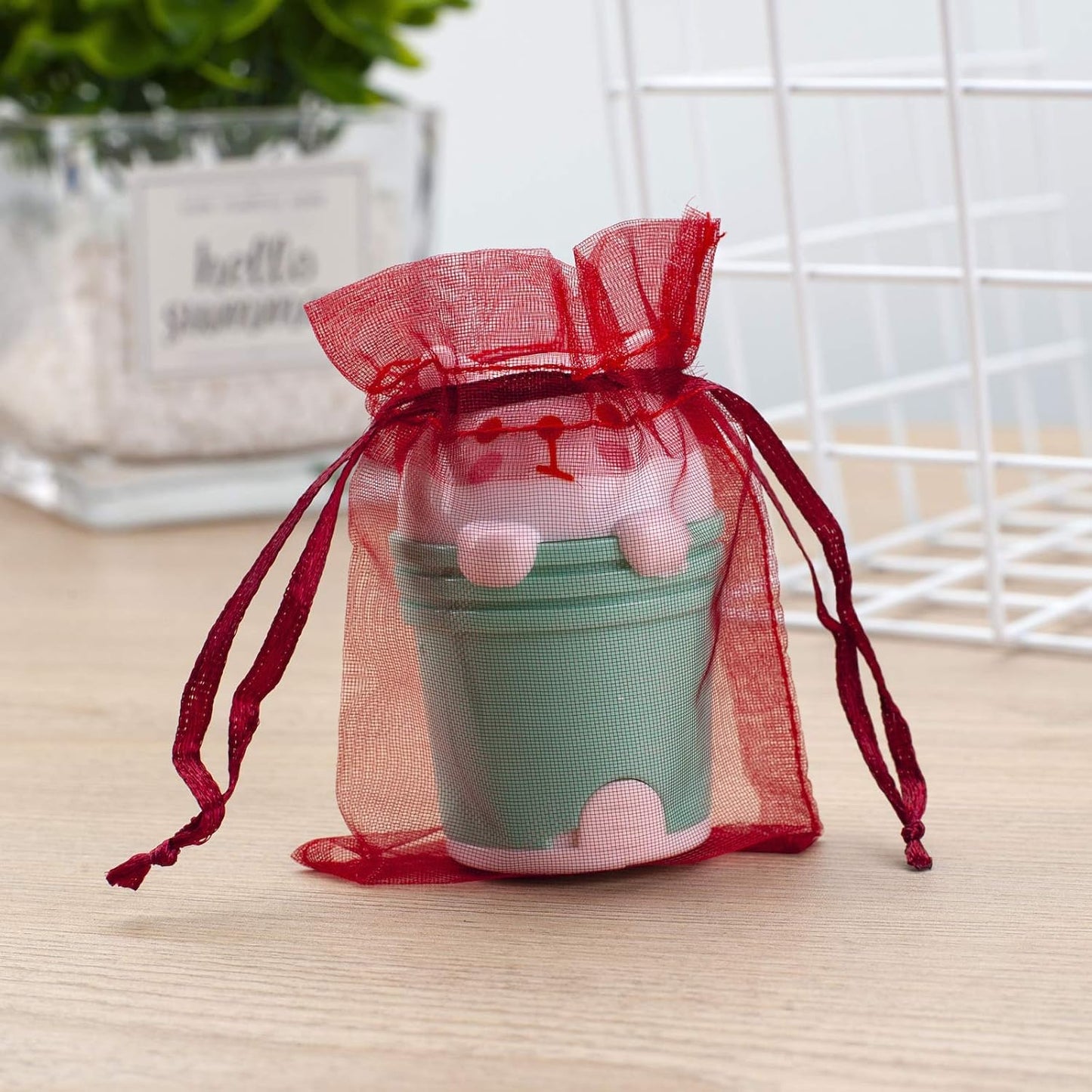 100pcs White Organza Bags 2x3 inch Sheer Drawstring Gift Bags Jewelry Pouches Wedding Party Christmas Favor Gift Bags, Little Mesh Gift Pouches Mini Candy Bags for Small Presents Earrings