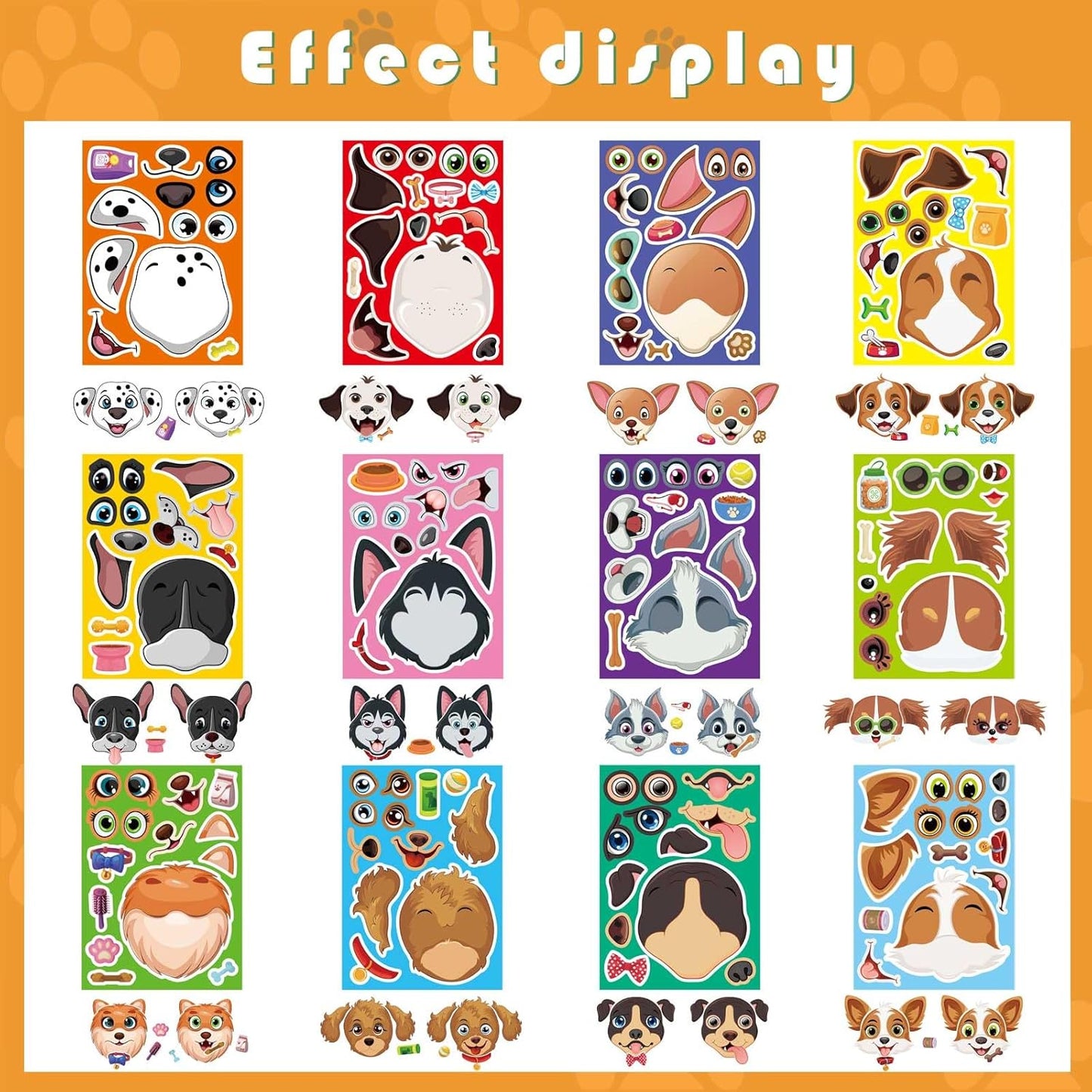 24 Sheets Make a Face Stickers for Kids Toddlers, Make Your Own Animal Mix and Match Sticker Sheets with Sea Animals Horses Dinosaurs Unicorns for Kids Crafts Party Favors Goodie Bags Stuffers