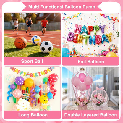 Ball Pump Balloon Pumps Electric, Balloon Pump Portable Long Animal Balloon Pump, Electric Blower Machine Inflator Basketball Pump 260 Balloon Pump for Party/Wedding/Birthday Decorations