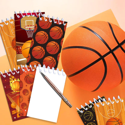 24 Pcs Sports Mini Notepads Basketball Baseball Football Soccer Party Favors Goodie Bag Stuffers Notepads Spiral Mini Notebooks for Teens Teacher Classroom Reward