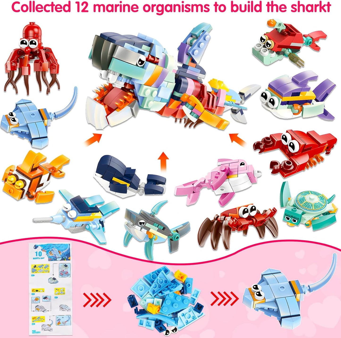 30PCS Mini Animal Building Blocks Summer Party Favors for Kids 4-8 8-12 Birthday Goodie Bags Stuffers Classroom Treasure Box Carnival Prizes Small Toys Bulk Pinata Fillers Return Gifts for Girl Boy