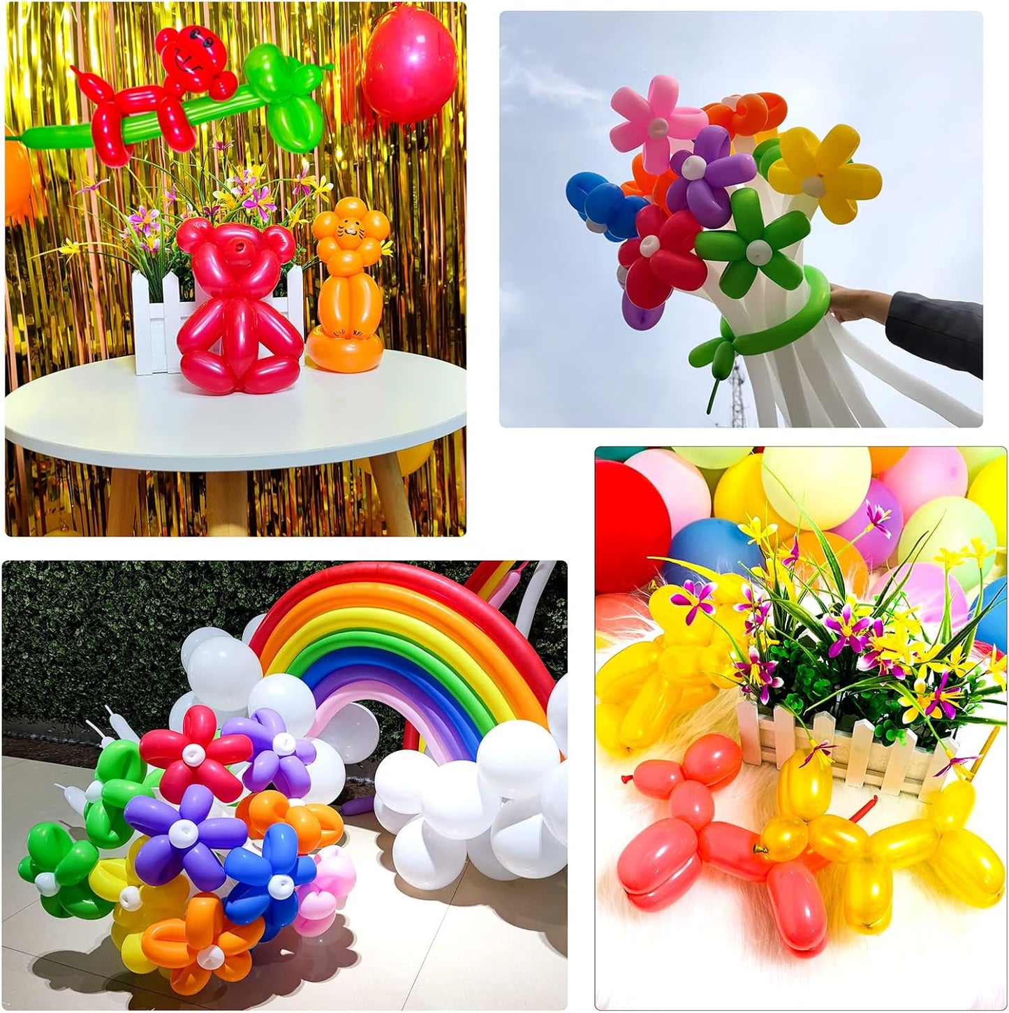 260 Balloons Clear, Thickening Long Balloons for Tying Arch, Twisting Latex Animals Magic Modeling Skinny Birthday Balloon for Kid‘s Party Wedding Decoartion Supply 100pcs