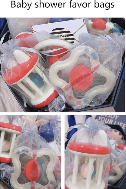 Jexila 120PCS Sheer Organza Bags 5X7 inches Mesh Drawstring Gift Bags Small for Jewelry Wedding Party Baby Shower Favor Bags (Rainbow )