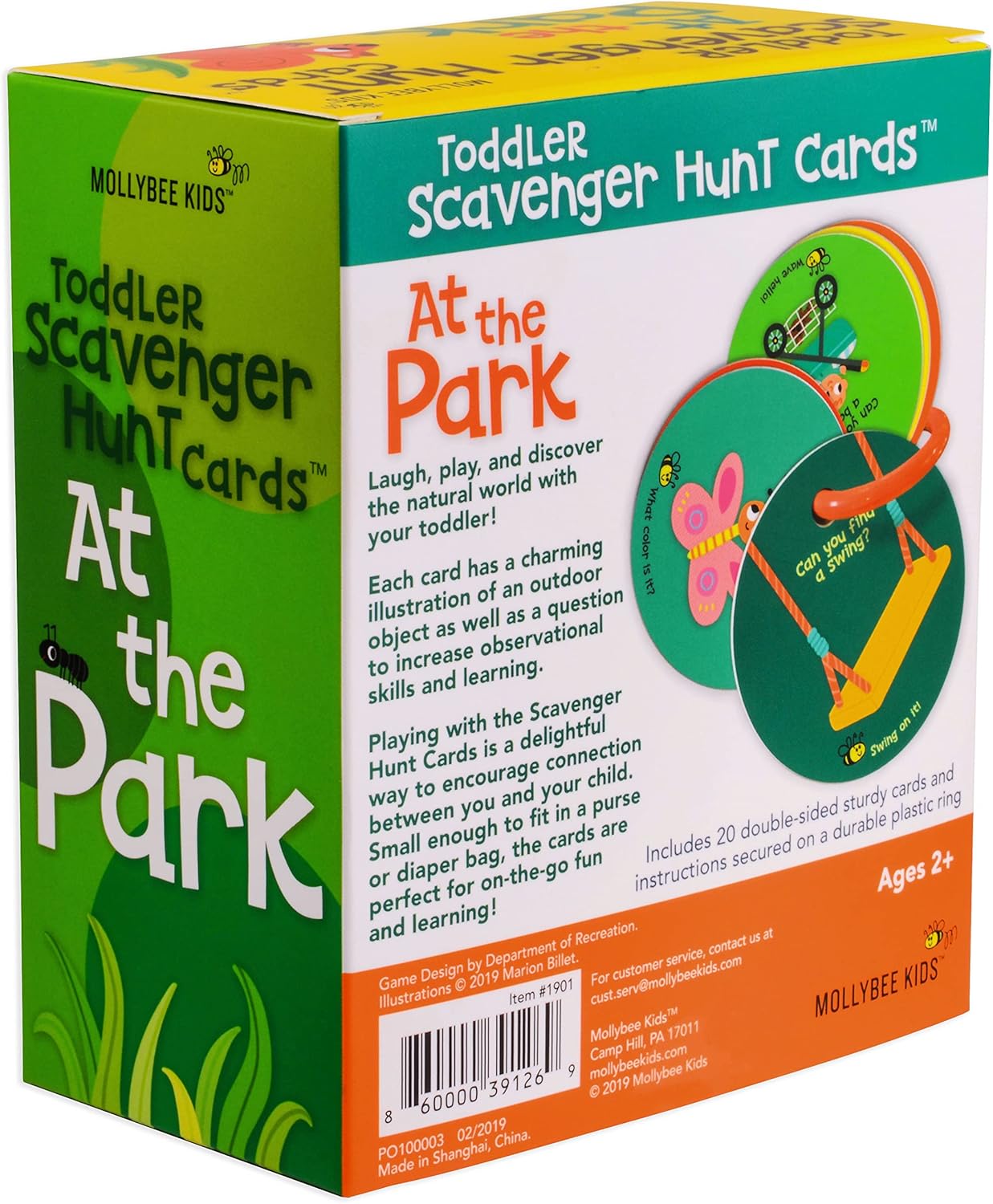 MOLLYBEE KIDS Preschool Outdoor Scavenger Hunt Cards at Home, Gifts for Ages 3, 4