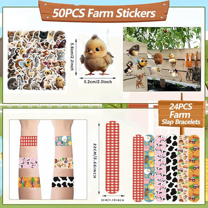 CZWXOXO 74Pcs Dinosaur Theme Party Favors Contain 24 Pcs Slap Bracelets 50Pcs Stickers, Dino Theme Birthday Party Decorations,Classroom Rewards Supplies.