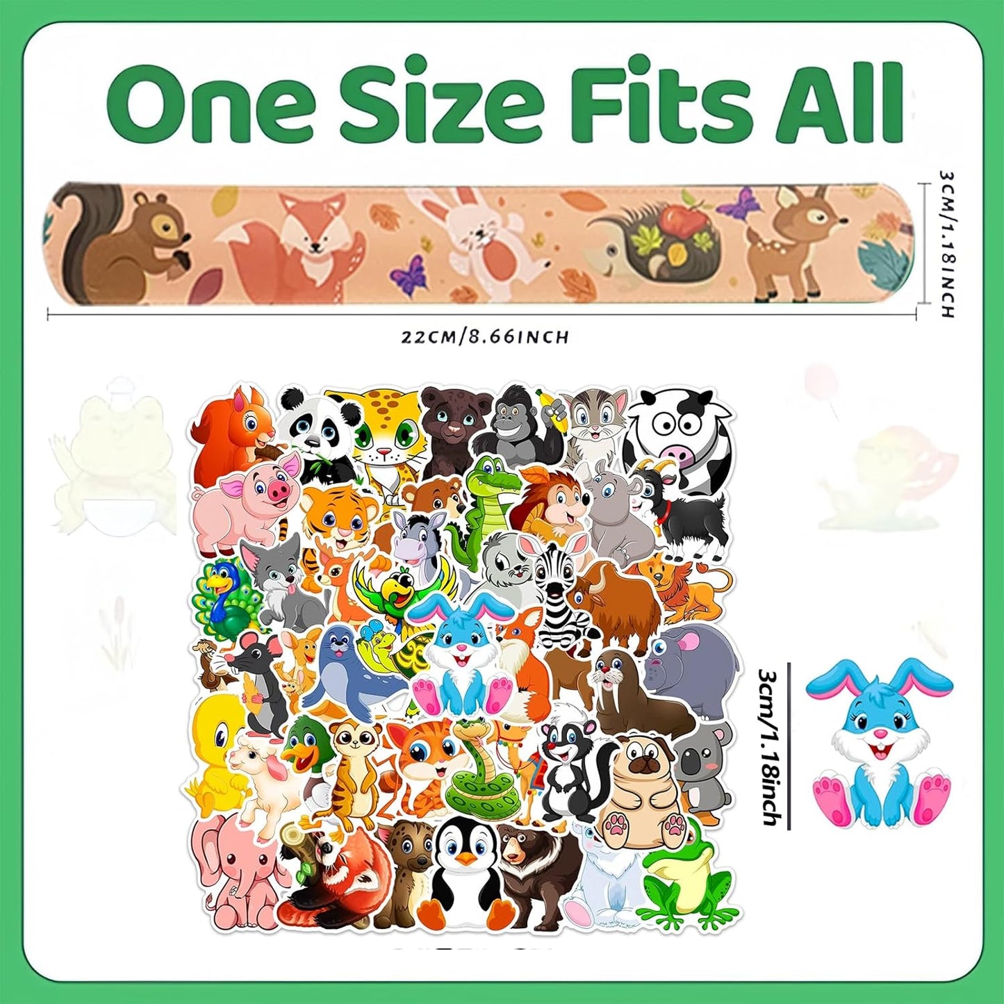 CZWXOXO 74Pcs Dinosaur Theme Party Favors Contain 24 Pcs Slap Bracelets 50Pcs Stickers, Dino Theme Birthday Party Decorations,Classroom Rewards Supplies.