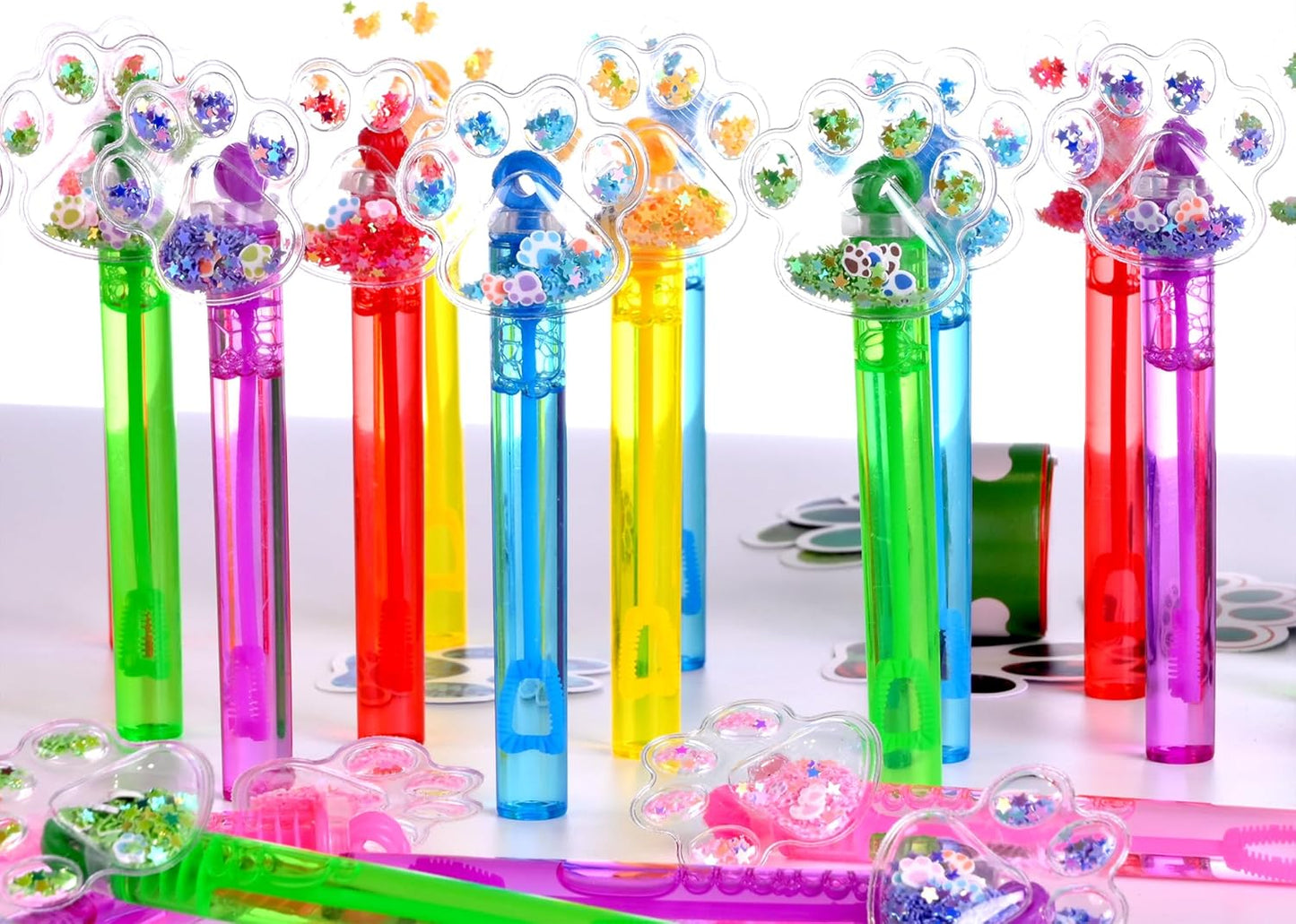 24PCS Animal Bubble Wands for Wild One Birthday Baby Shower Decorations Safari Jungle Theme Party Favors Supplies, Pinata Goodie Bags Filler, Classroom Prizes, Valentines Gifts, Easter Stuffers