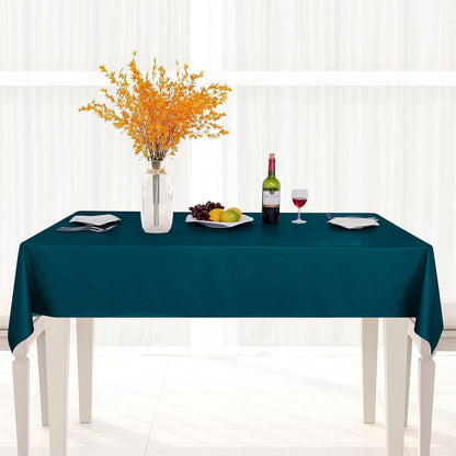 sancua Clear Plastic 100% Waterproof Tablecloth - 54 x 78 Inch - Vinyl PVC Rectangle Table Cloth Protector Oil Spill Proof Wipe Clean Table Cover for Dining Tables, Parties & Camping, Crystal Clear