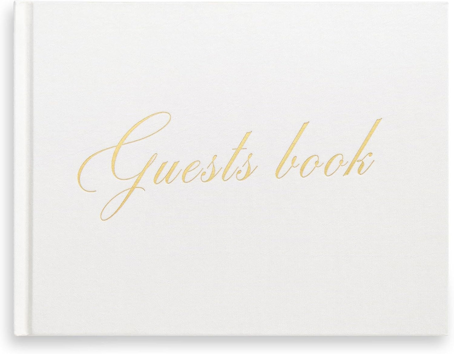 &And Per Se White Wedding Guest Book with Photo Spots – Elegant Hardcover Sign-in Book for Weddings, Baby Showers & Special Events – Blank & Lined Memory Keepsake Album