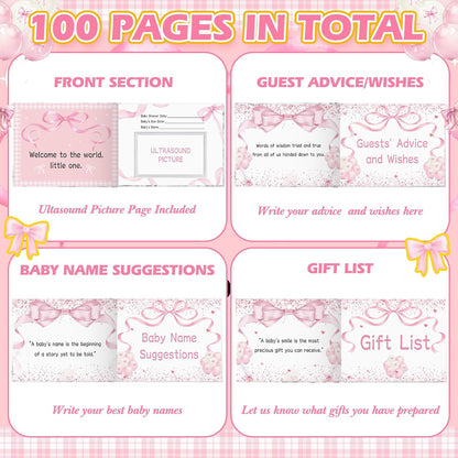 Fuyoooo 27 Pcs Safari Animal Baby Shower Guest Book Set Baby Shower Sign in Guest Floral Book Place Table Cards with Gold Pen Adhesive Photo Corner for Birthday Party