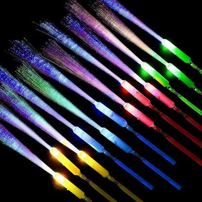 Zhanmai 24 Pieces Upgraded Glow Fiber Wands Sticks K-pop Concert LED Light Fiber Optic Wands LED Flashing Glow Sticks Bulk for Wedding Party Favors(Mixing Color)