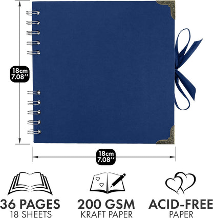 Bstorify Scrapbook Album 60 Pages (8 x 8 Inch) Brown Thick 200gsm Kraft Paper, Photo Album Scrapbook, Memory Book - Ideal for Your Scrapbooking Albums Art & Craft Projects
