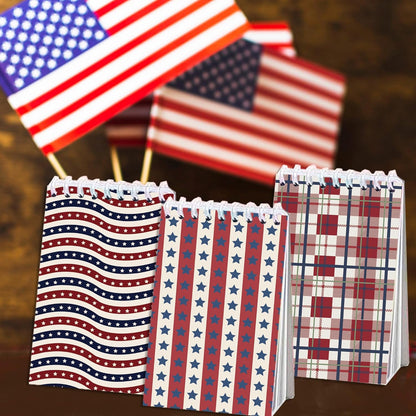 24 Pcs Vintage American Flag Mini Pocket Notebooks 2.36 x 3.94 Inch Vintage American Flag Pattern Small Notepads American National Day Them Birthday Party Favors Gift for Office Teacher Classroom Rewards
