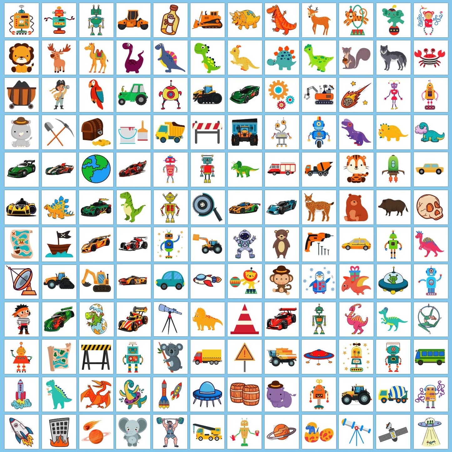 Partywind 408 PCS Kids Tattoos for Party Supplies, Individually Wrapped Sheet Temporary Tattoos Stickers for Kids Goodie Bag Stuffers, Fun Birthday Party Favors - Mixed