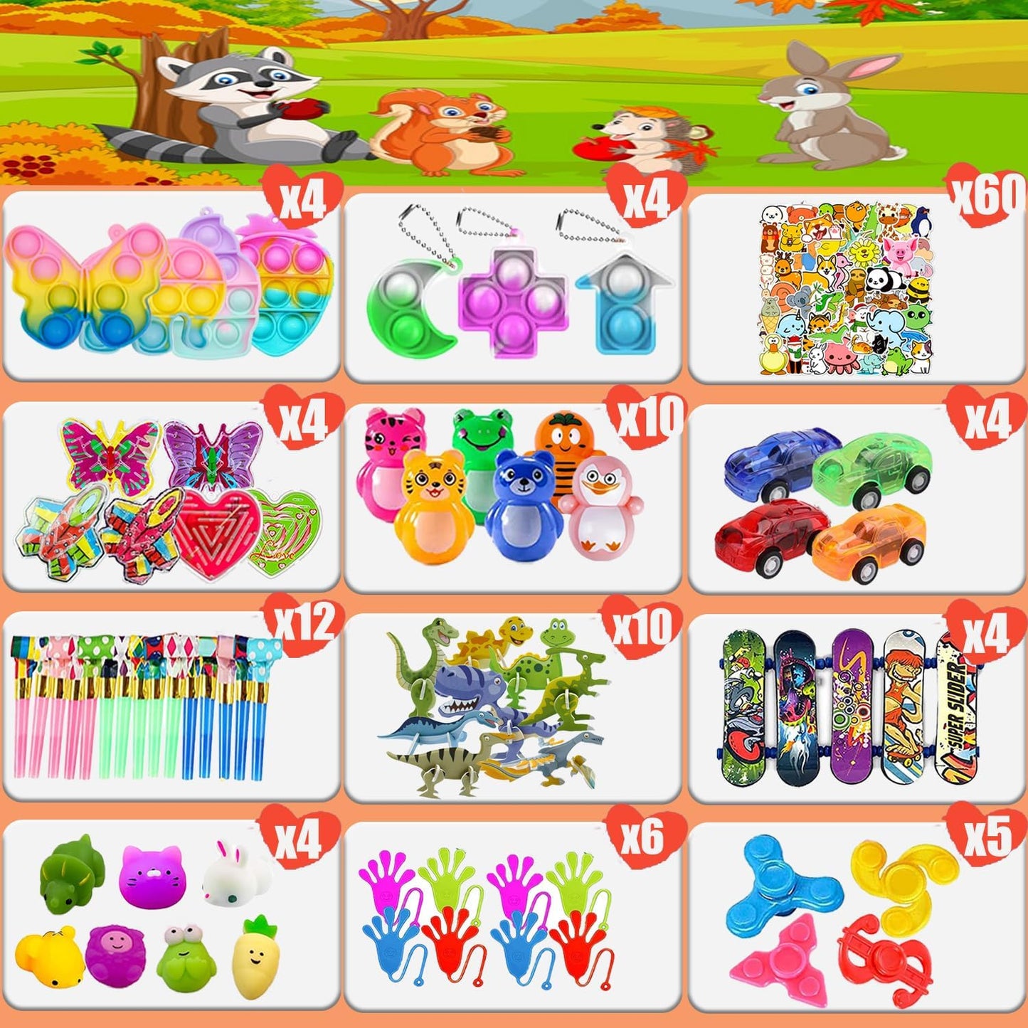 Dilycery 127 Pcs Easter Egg Fillers Fidget Party Favors for Kids, Treasure Box Toys for Classroom, Treasure Chest for Kids Prizes, Goodie Bags Stuffers Pinata Filler, Carnival Prizes