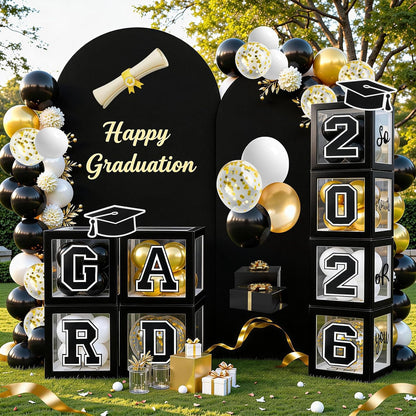 Graduation Decorations 2026 Graduation Party Decorations Set of 4 Boxes with 129pcs Balloons Arch Garland Kit Party Supplies for Any Grades Blue