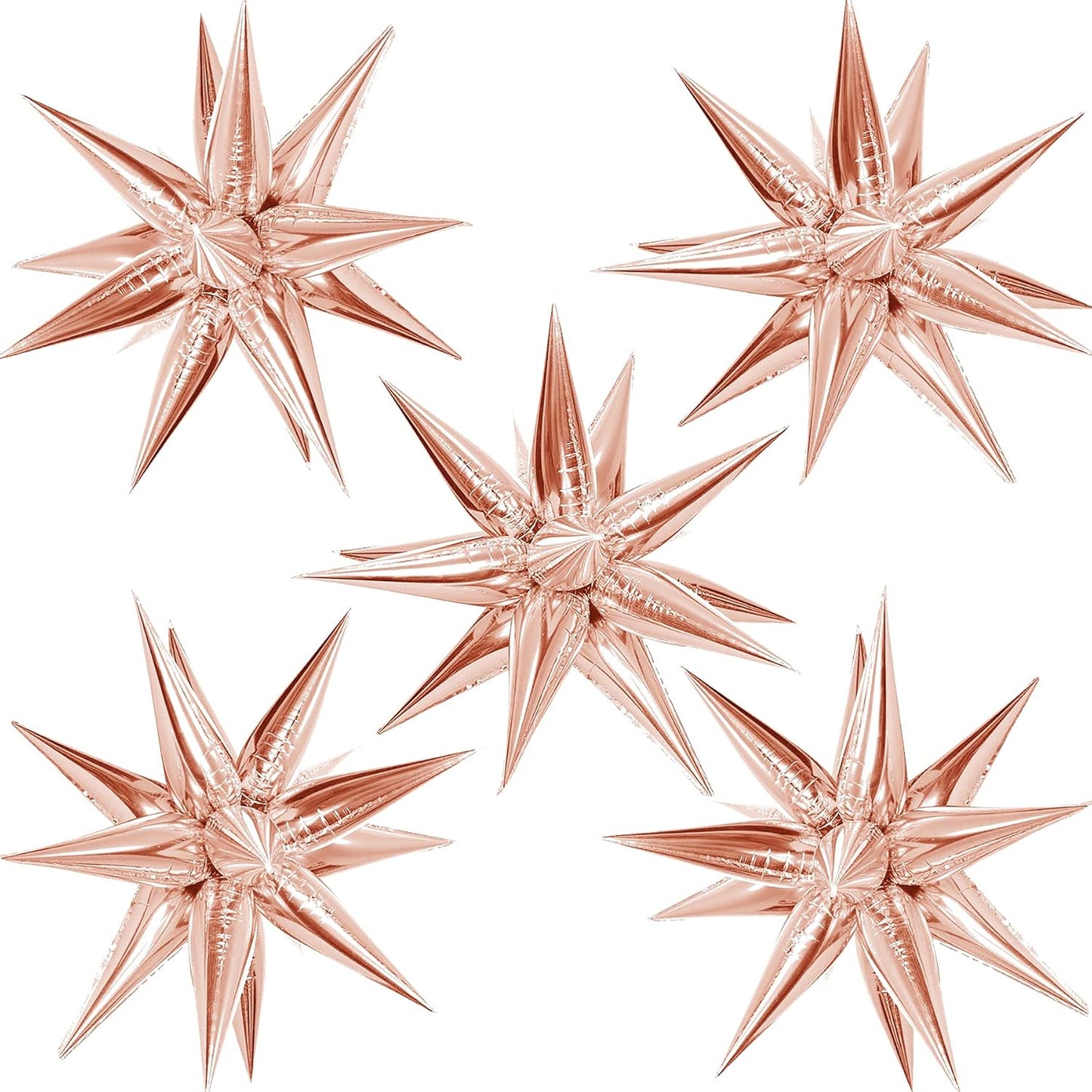 ZAKVOOR 60 Pcs Star Balloons 12 Spike Foil Explosion Party Decoration Balloons for Christmas New Year Eve Birthday (Silver)