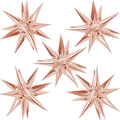 ZAKVOOR 60 Pcs Star Balloons 12 Spike Foil Explosion Party Decoration Balloons for Christmas New Year Eve Birthday (Silver)