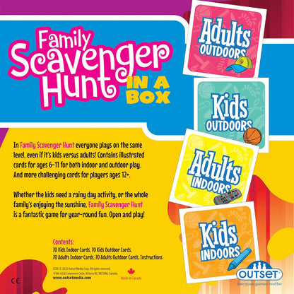 Family Scavenger Hunt in A Box - Updated Version, Outset Media, Indoor & Outdoor Game for Children & Families, Search for Objects On Your Cards, 2+ Players, Kids & Adults Ages 6+