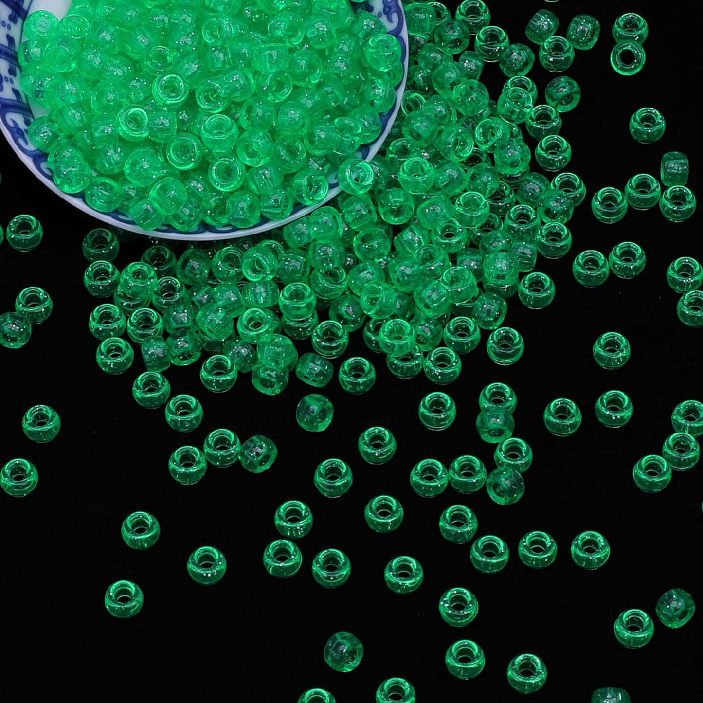 1000Pcs Glow in The Dark Pony Beads 9mm Plastic Kandi Beads Bulk for Friendship Bracelet Necklace Craft Jewelry Making Beads for Hair Braids 9 Color