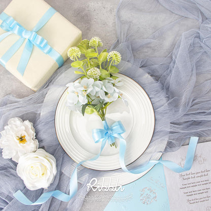 Ribbli Double Faced White Satin Ribbon,3/8” x Continuous 25 Yards,Fabric Ribbon use for Bows Bouquet,Gift Wrapping,Floral Arrangement